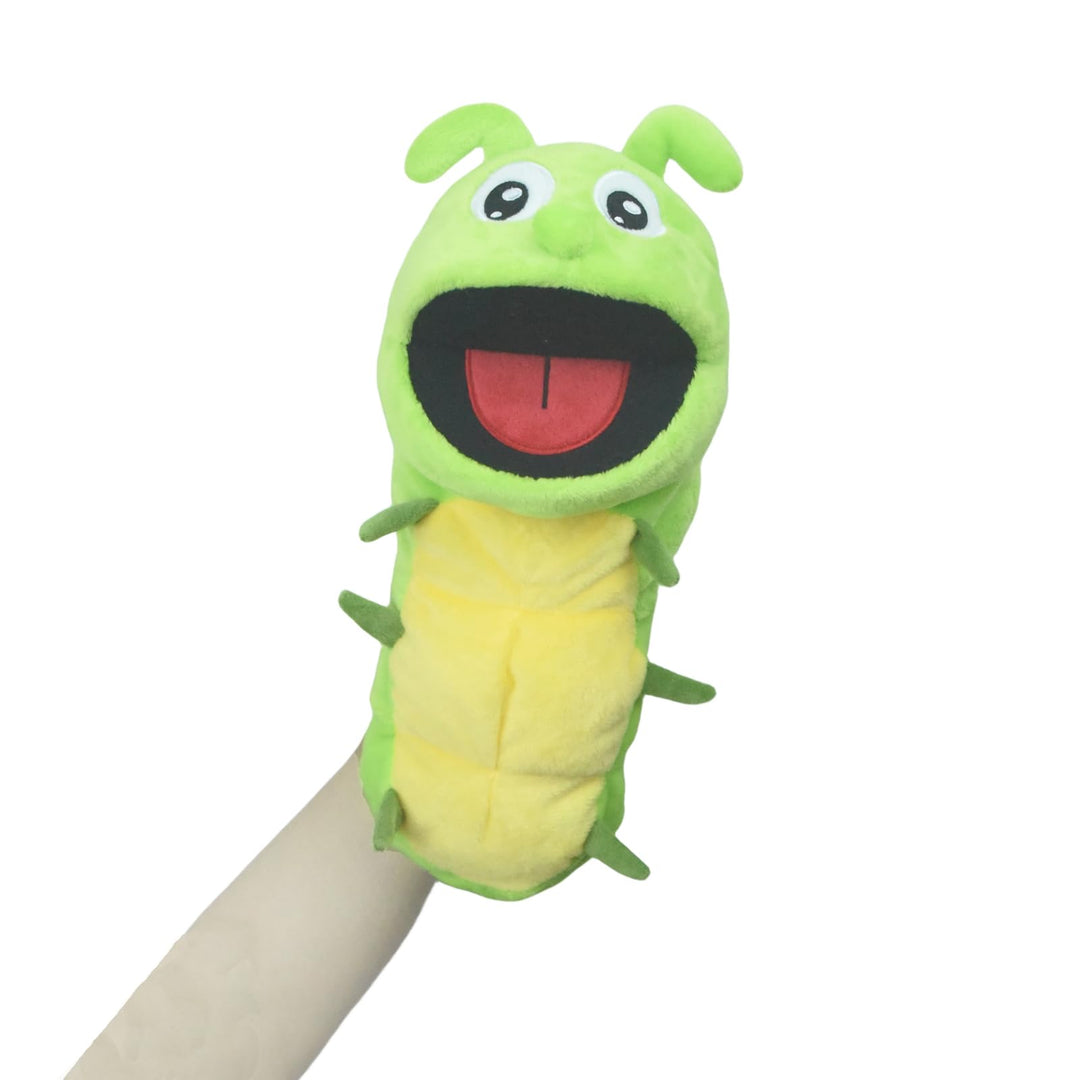 lilizzhoumax Handpuppe Raupe Kuscheltier Tier Raupe Handpuppe aus Plüsch Kawaii Niedliches Rollenspi