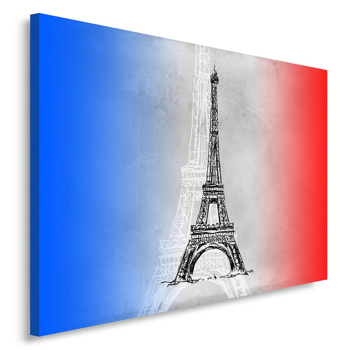 Feeby Frames, Leinwandbild, Bilder, Wand Bild, Wandbilder, Kunstdruck 60x80cm, Viva LA France, Eiffe