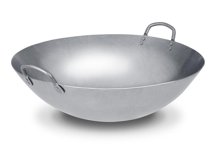 Craft Wok Grosser 18-Zoll (46 cm) Schwerer Kanton-Stil Handgehämmerter Karbonstahl-Wok (Runder Boden