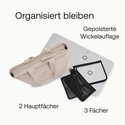 Bugaboo Wickeltasche, Windeltasche mit leicht zugänglichen Fächern, isoliertem Flaschenhalter, Wicke