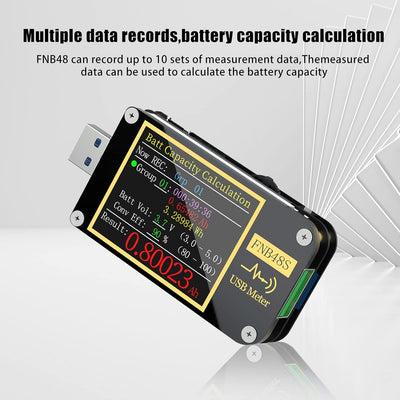 USB Tester USB Spannungsmesser, FNB48 PD Trigger Voltmeter USB 3.0 Spannungs- und Stromtester DC 4-2