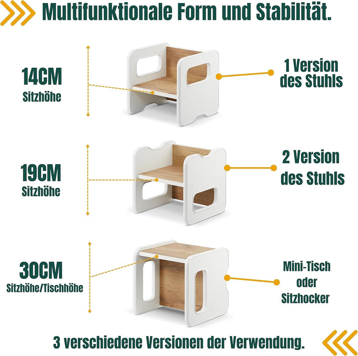 defiPad Sitzhocker für Kinder | Stylisch Wendehocker | Kindersessel ab 1 Jahr | Babystuhl Hocker Hol
