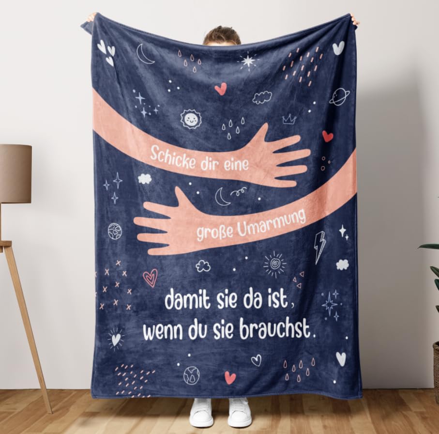 Craftique Gute Besserung Geschenke für Frauen Männer, Grosse Umarmung Kuscheldecke, Aufmunterung Ges