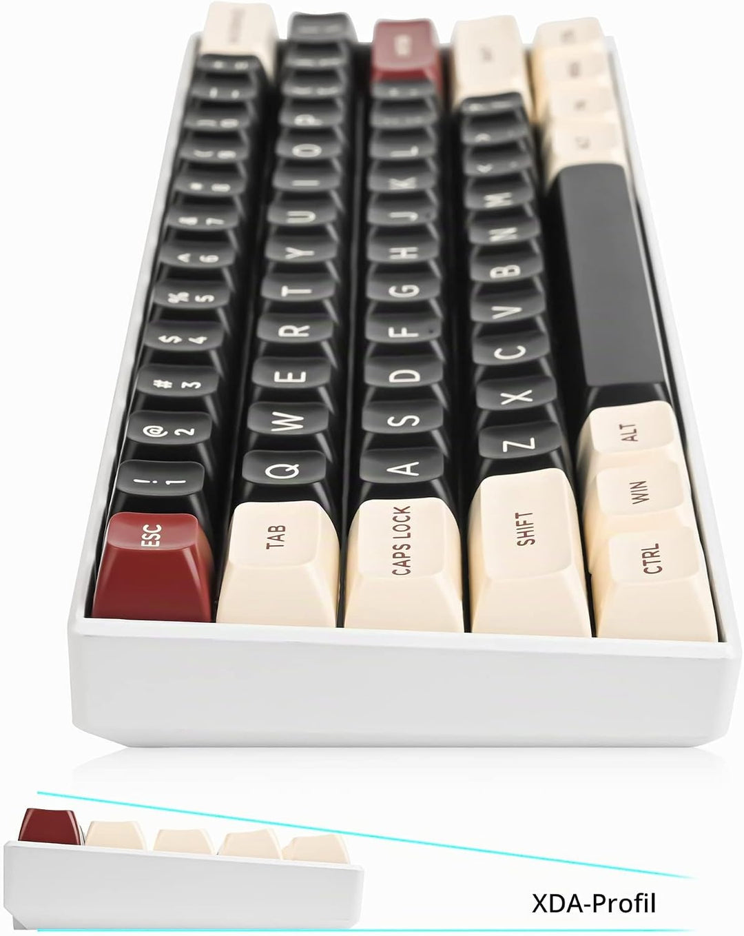 SOLIDEE 150 Tastenkappen 60 Prozent 150 Tasten Double Shot PBT Custom Gaming Keycaps ASA-Profil für