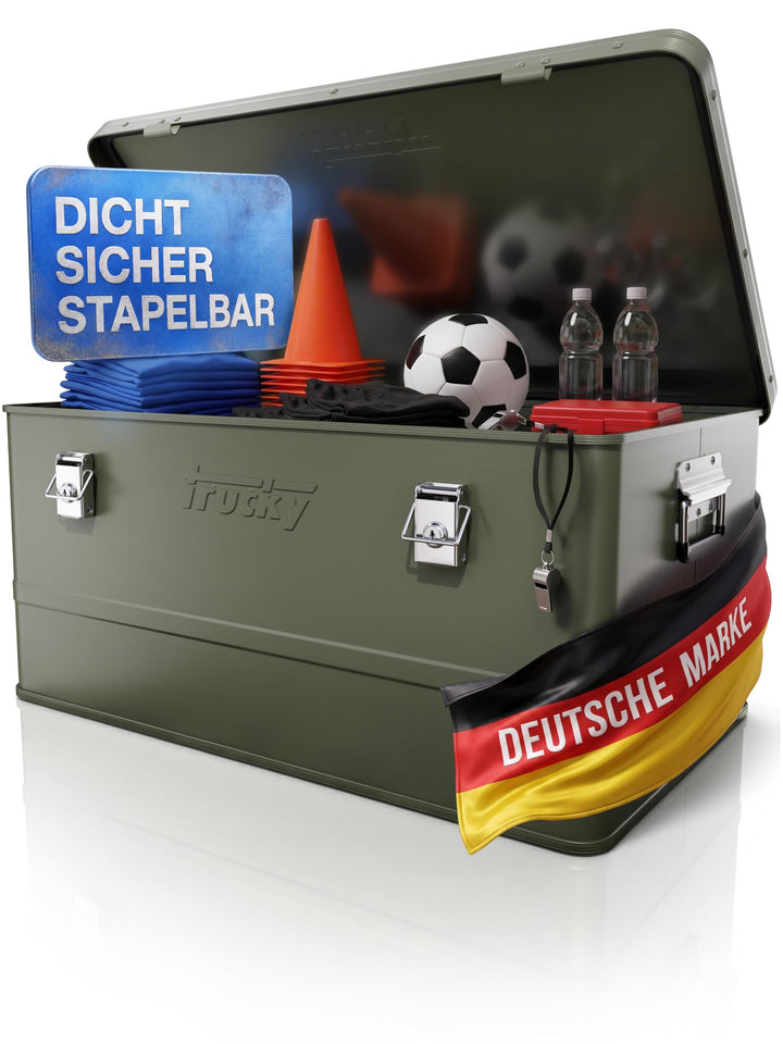 Aluminium Box mit Deckel Grün Alu Kiste Box Alukiste 85 Liter Transportbox Metallbox Alu Aufbewahrun