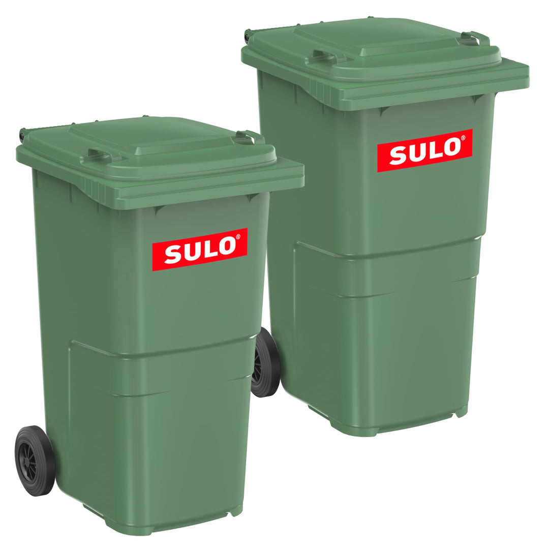 plasteo SULO Mülltonnen 2X 240L HD-PE UV-beständig Made in Germany | 2 robuste 240L Abfalltonnen aus