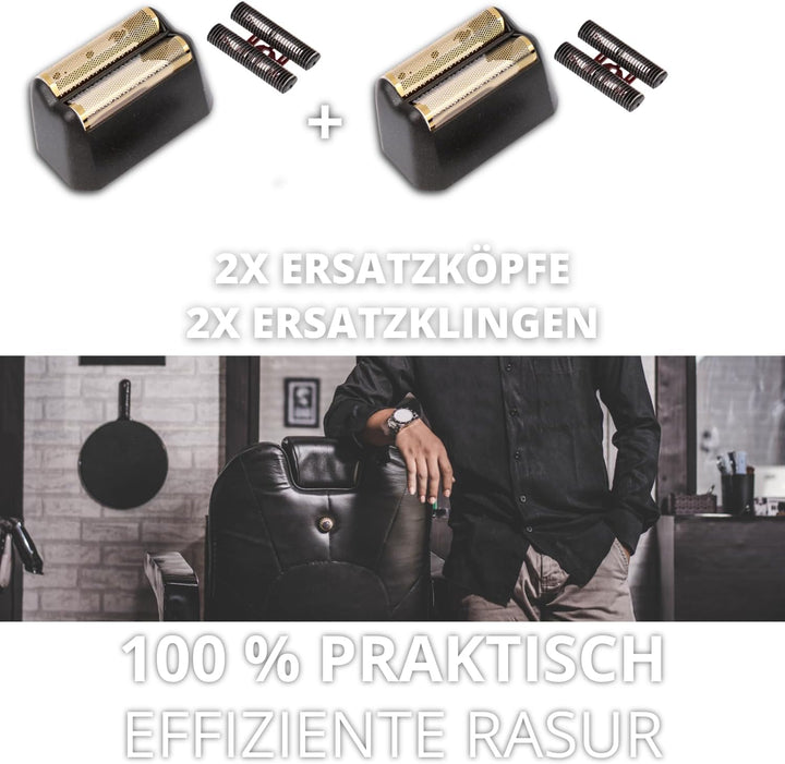 Scherkopf Folienrasierer x2 Klingen Kompatibel mit Maschine Rasierer Wahl Shaver Professionnel 5 Sta