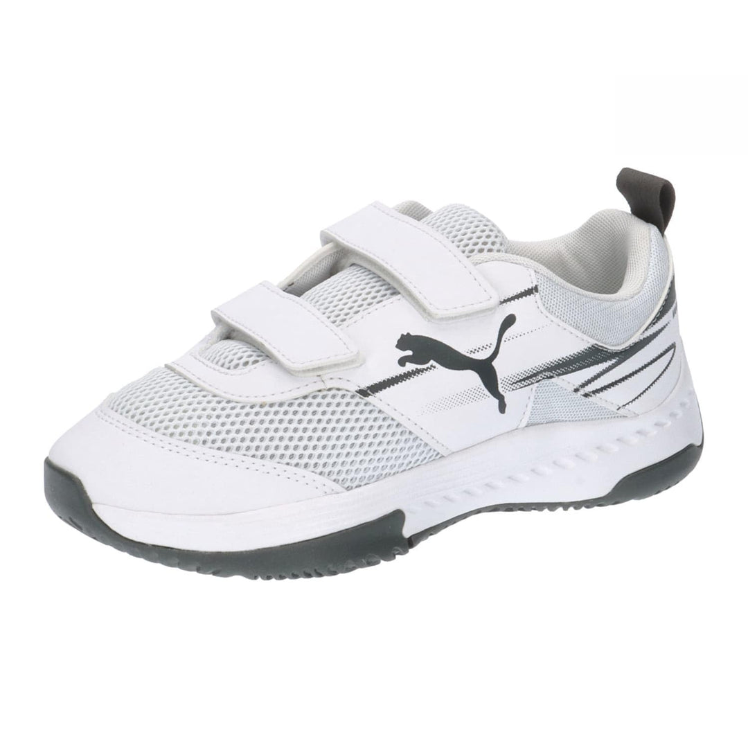 PUMA Unisex Kinder Varion Ii V JrIndoor Court Shoe 29 EU White Shadow Gray, 29 EU White Shadow Gray
