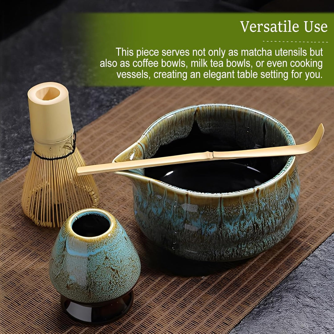Matcha Set 2-teilig Matcha-Schale mit Ausgiesser Japanische Matcha-Schale mit Ausgiesser Minimalisti