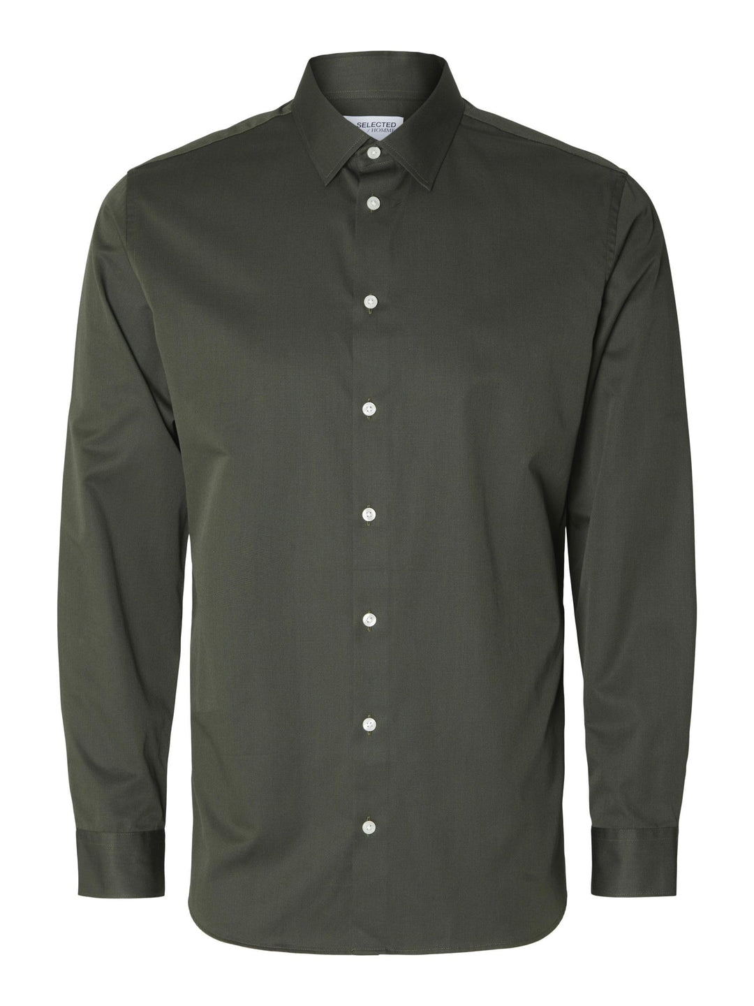SELETED HOMME Herren Slhslimethan Shirt Ls Classic Noos Hemd S Forest Night/Detail:w. Black, S Fores