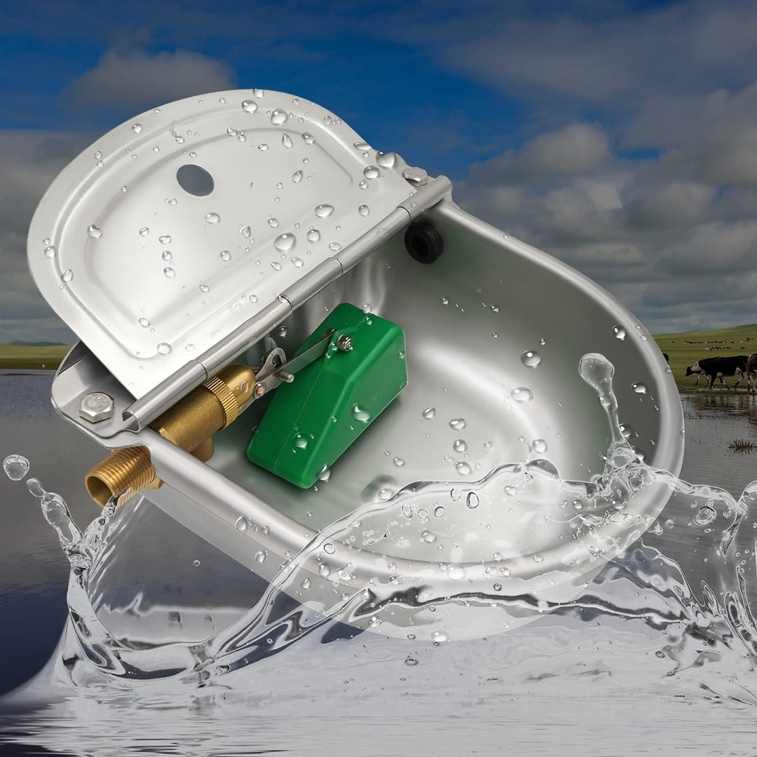 MUYIRTED Automatische Tränkebecken mit schwimmerventil 1/2 Zoll Pferdetränke, Schwimmertränkebecken