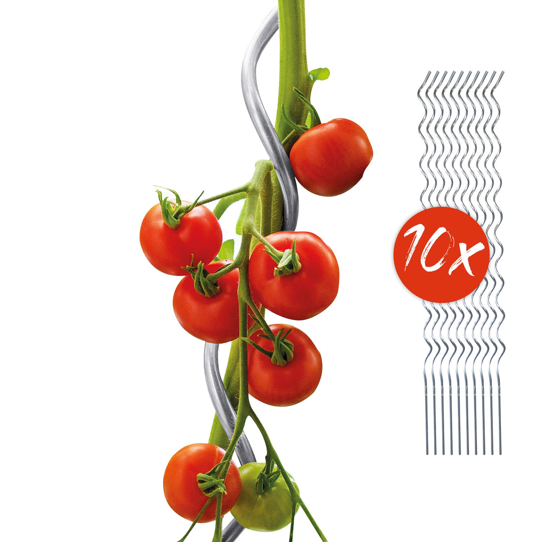 bellissa – Tomatenspirale Rankhilfe aus Aluminium 10er Set 170cm & Ø 12mm - Pflanzenstütze für Tomat