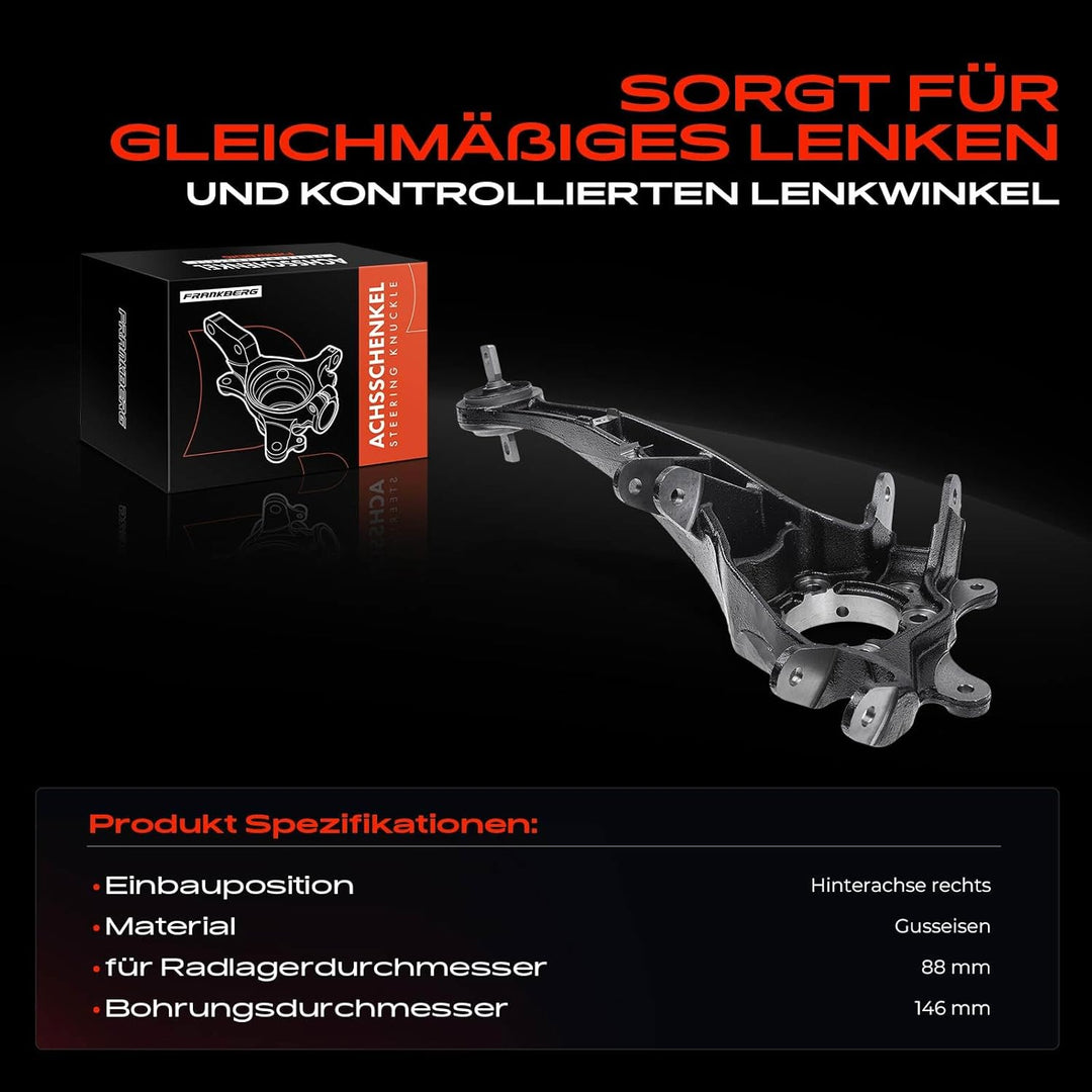 Frankberg 1x Achsschenkel Radaufhängung Hinten Rechts Kompatibel mit ASX GA W Lancer VIII CYA CZA Sp
