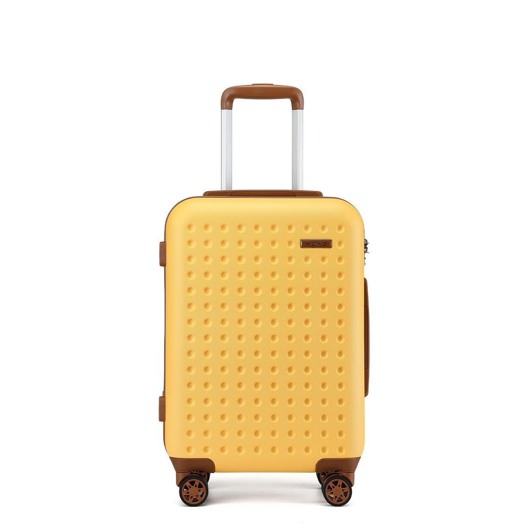 KONO Koffer Trolley Klein Hartschalenkoffer Reisekoffer von ABS Hartschalen Handgepäck mit 4 Spinner