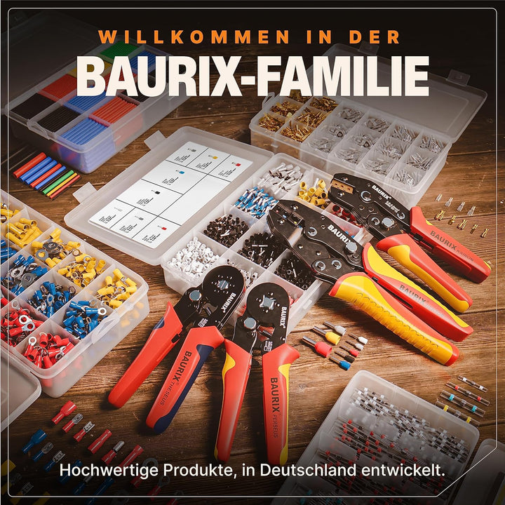 BAURIX ® 2000 Stück Aderendhülsen Sortiment I Isolierte Hülsen nach DIN 46228-4: 2020-03 I 0,5 mm² -