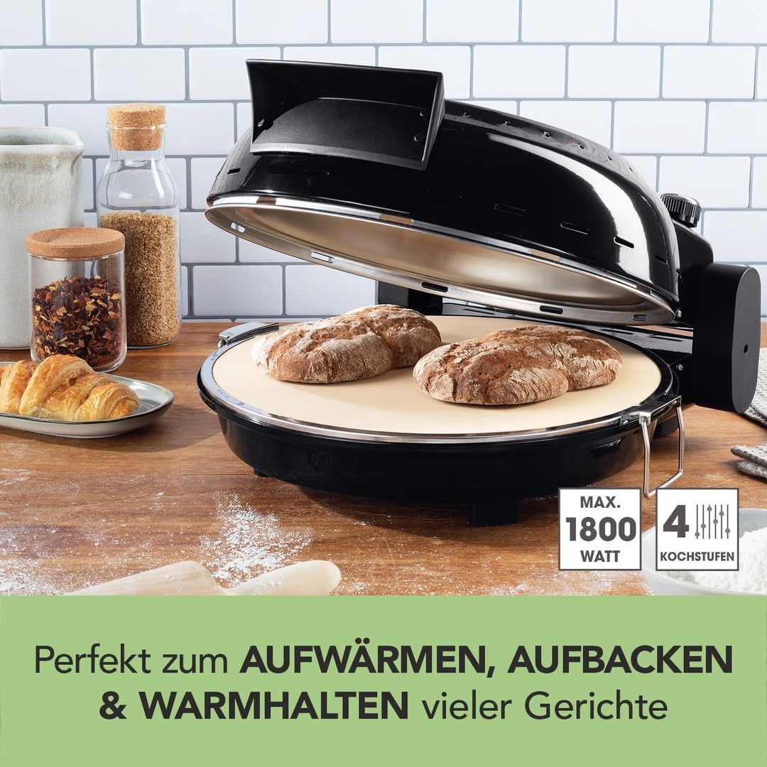 GOURMETmaxx Elektrischer Pizza-Ofen | Bis zu 420°C - Mit Pizzastein, Temperatureinstellung & 30min.