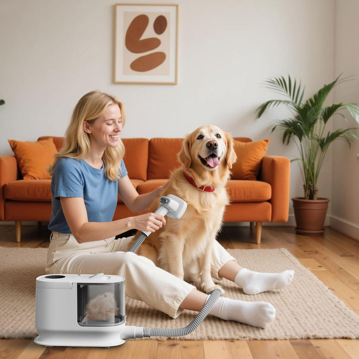 Fudajo Haustier Pflegeset weiss, 6 in 1 Multifunktion Schermaschine, Tierhaarschneidemaschine mit St