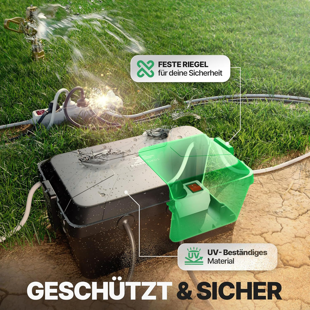 Kabelbox wasserdicht IP54 [Das Original] Safe Box - Sicherheitsbox - Outdoor Box wasserdicht - Steck