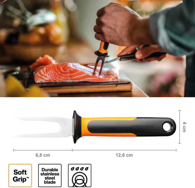 Fiskars Fischbearbeitungs-Set, Functional Form, Inklusive Filetiermesser, Fischspiess und Fischgräte
