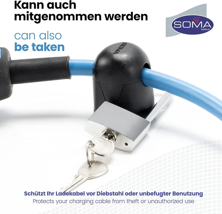 Diebstahlschutz für Ladekabel bis AD 17 mm Schwarz 17, Schwarz 17