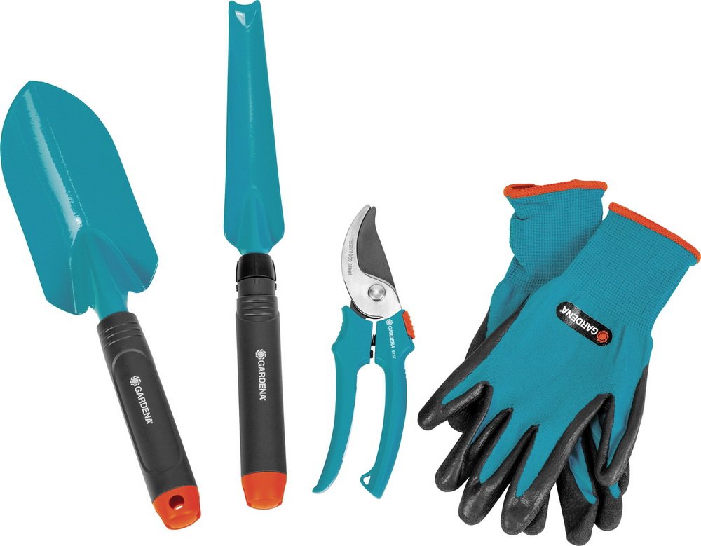 Gardena Gartenwerkzeug-Set, Metall, Kunststoff, Black/Red/Green/Silver/Turquoise, 5 Count