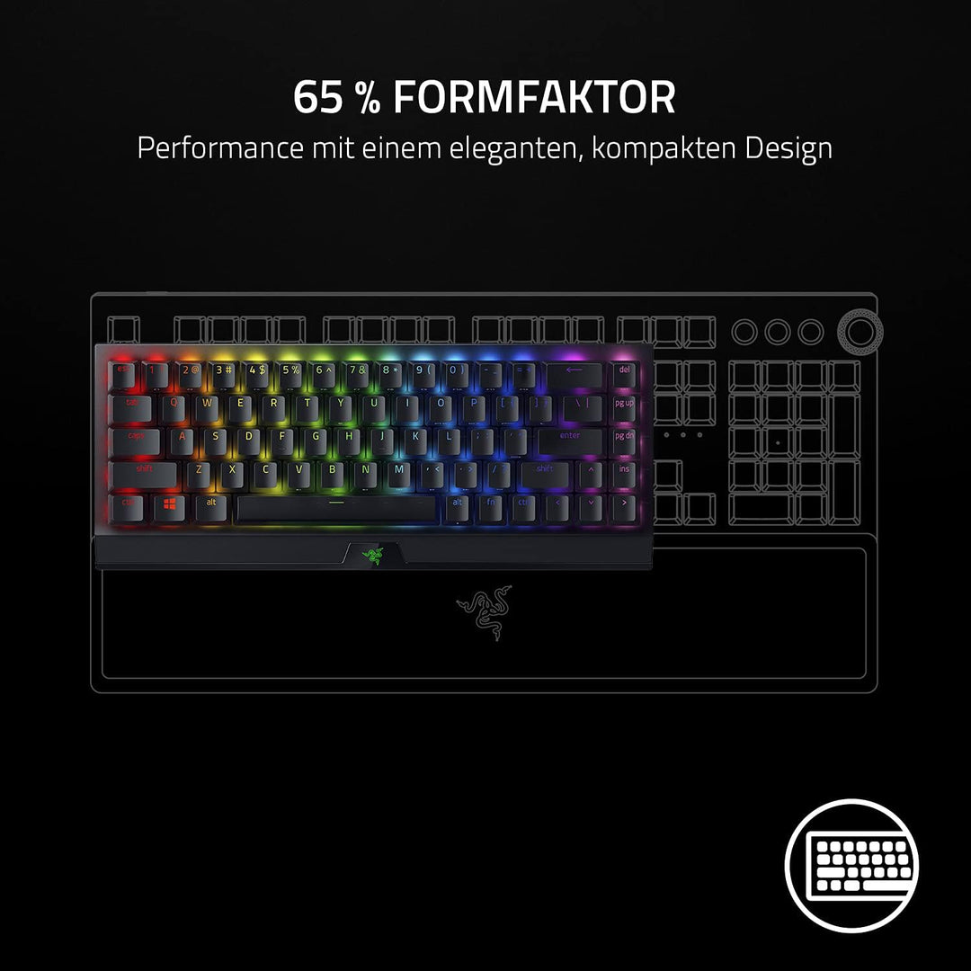 Razer BlackWidow V3 Mini HyperSpeed (Green Switch) - 65% Kompakte Gaming Tastatur mit mechanischen S