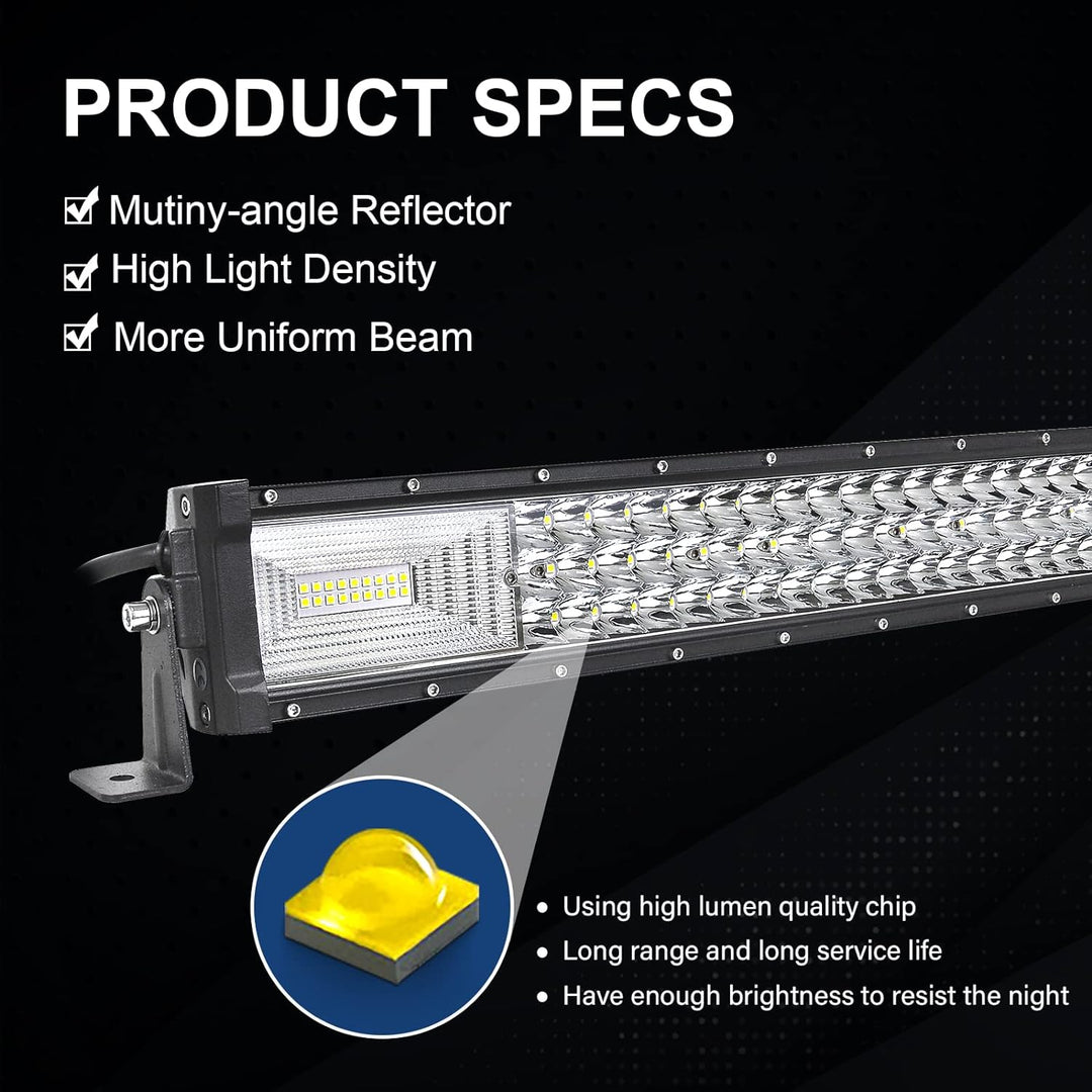 Willpower 42 Zoll 107CM 540W Led Arbeitsscheinwerfer Bar + 4 Zoll 10CM Led Scheinwerfer + Kabelbaum