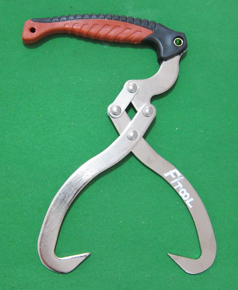 FITOOL Holzzange, 200 mm, Holzzange zum Heben von Holzscheiten, Gesamtlänge 31,8 cm, Schwarz/Rot