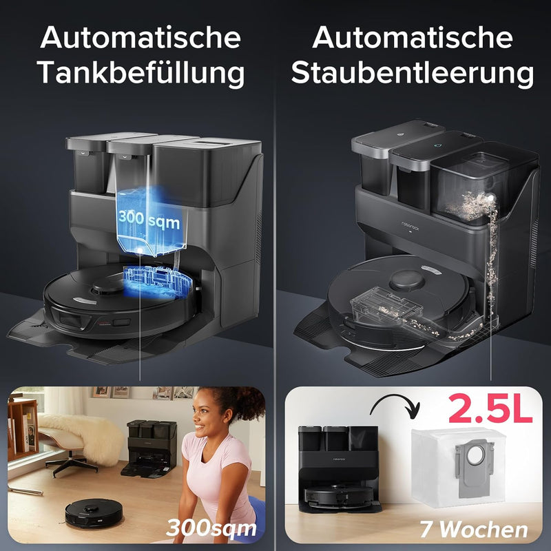 roborock S7 Max Ultra Saugroboter mit selbstentleerender/selbstwaschender/selbsttrocknender/selbstbe