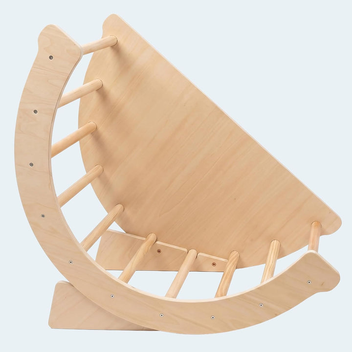 Relaxdays Kletterbogen für Kinder, ab 18 Monaten, Holz, Kissen, 50 kg, HxBxT 44,5 x 80 x 40 cm, Wipp