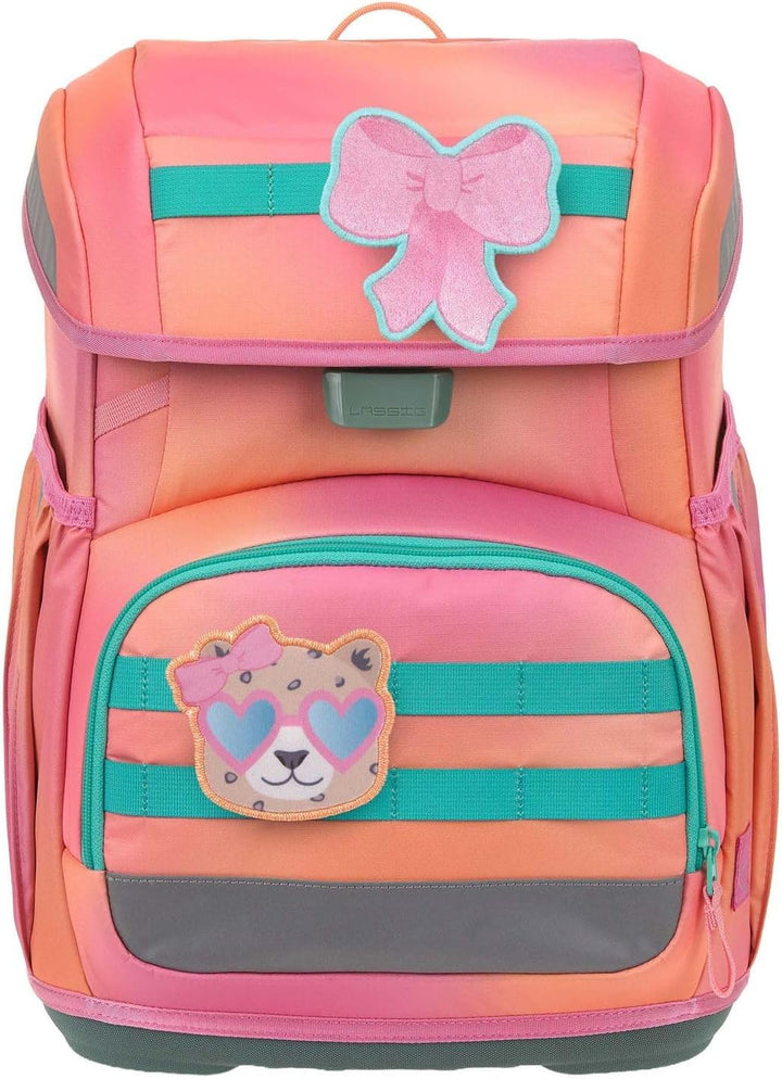 LÄSSIG Schulranzen Regenhülle Light Unique School Set 7-teilig Sunset Pink apricot
