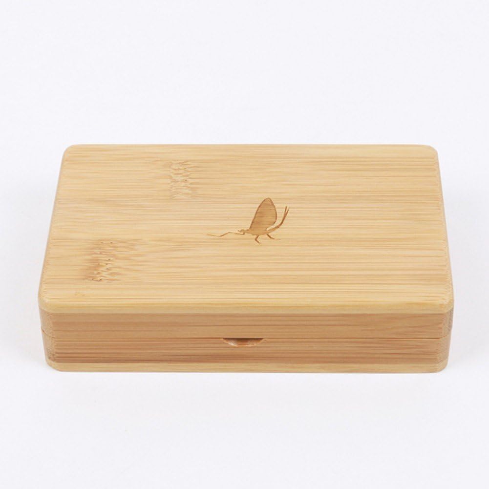 Fliegenbox Aus Holz Schaumstoff-Innenfutter, Köderschlitzetui, Fliegenfischerbox, Fliegen-aufbewahru