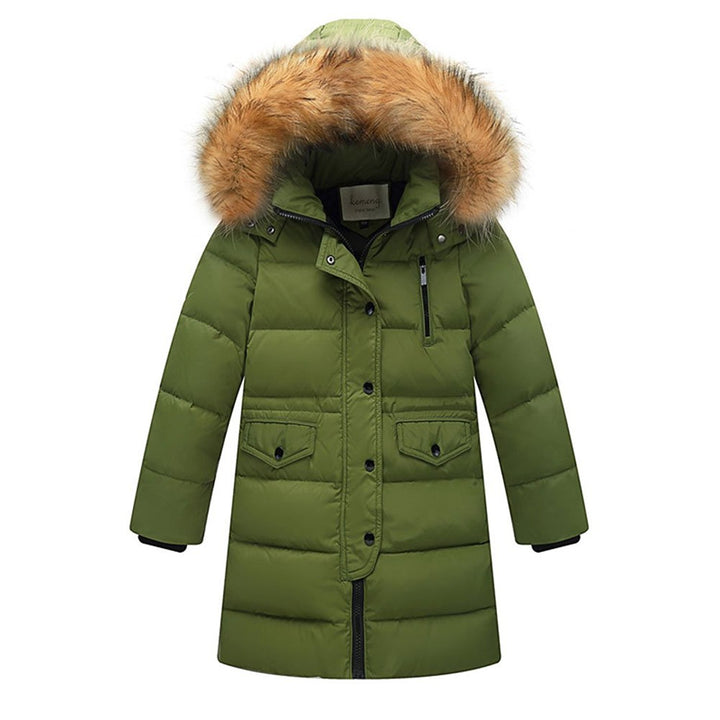 Wulide Kinder Mädchen Daunenjacken Winterjacke Daunenmantel mit Kapuze 98 Grün, 98 Grün