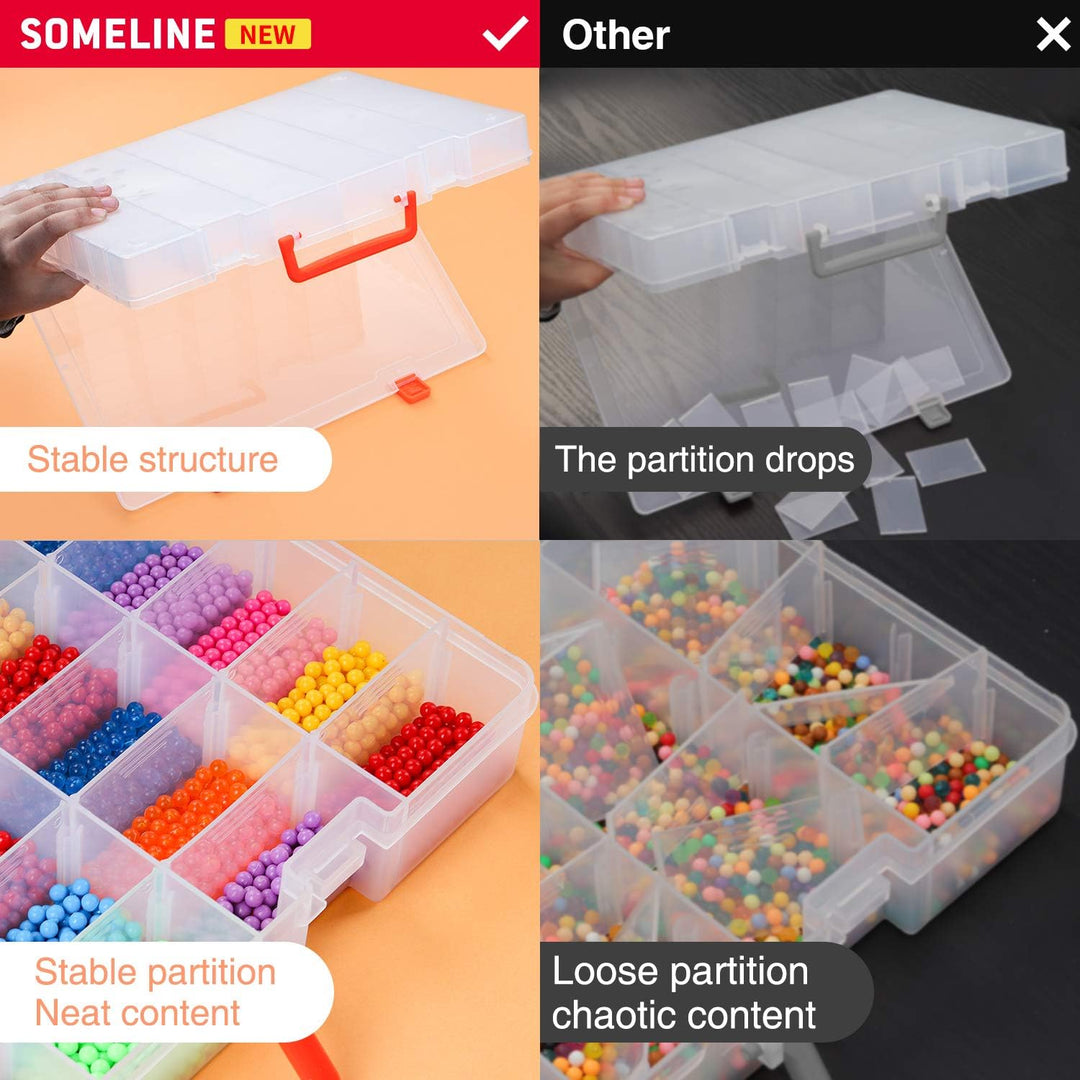 SOMELINE® Sortimentskasten mit 48 Fächern | Stabile Sortierbox für Schrauben, Kleinteile, Klein- und