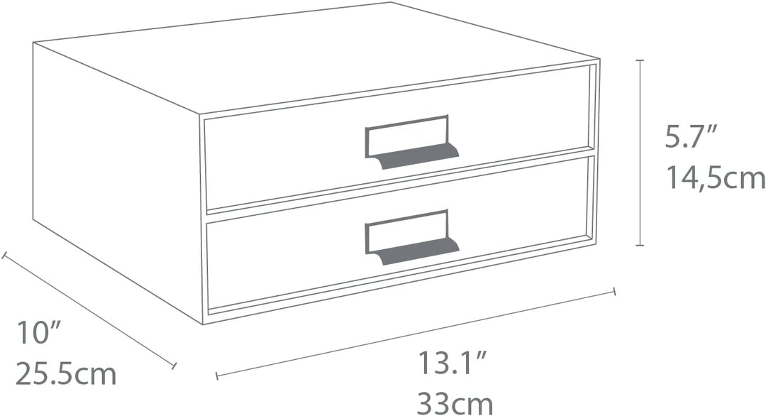 Bigso Box of Sweden BIRGER Schubladenbox für Dokumente und Bürobedarf – Schreibtisch Organizer mit 2