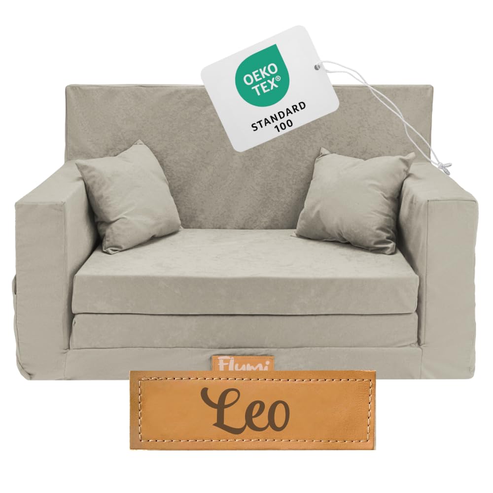 Flumi Personalisierte Kindercouch Kindersofa mit Schlaffunktion 3in1 Gravur Kindername - Kinder Sofa