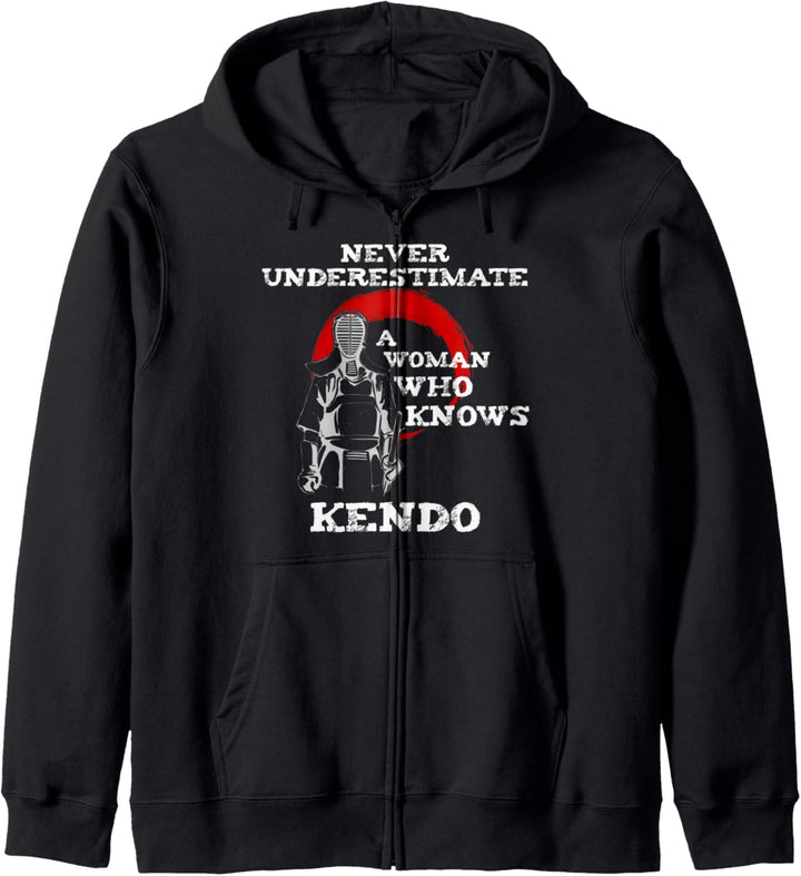 Funny Kendo Woman Quote Kanji Japanese Martial Arts Dojo Kapuzenjacke