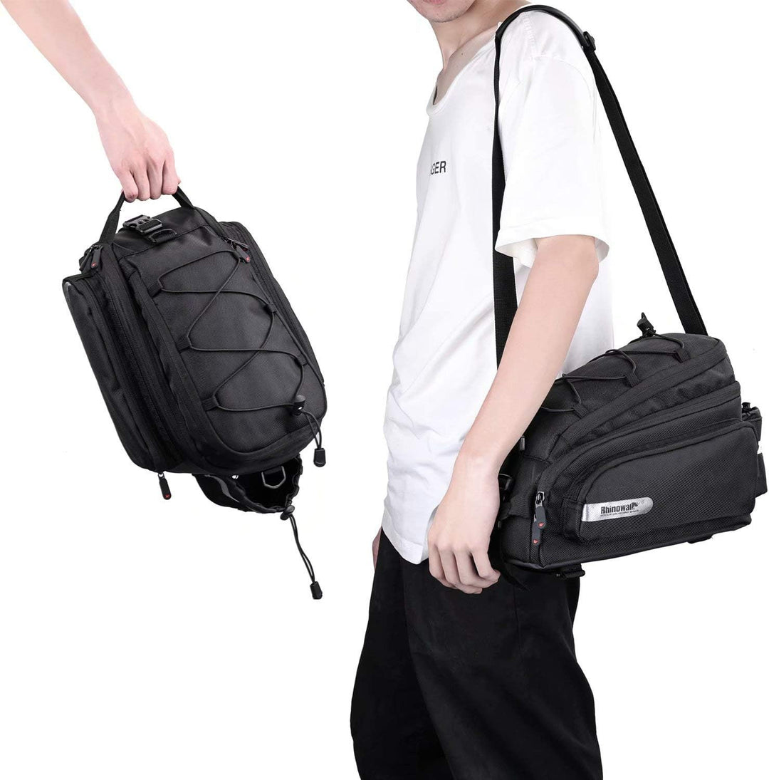 Rhinowalk Fahrrad Gepäckträgertasche 12L Rücksitz Tasche Hinterradtasche Pannier Fahrradtasche Umhän