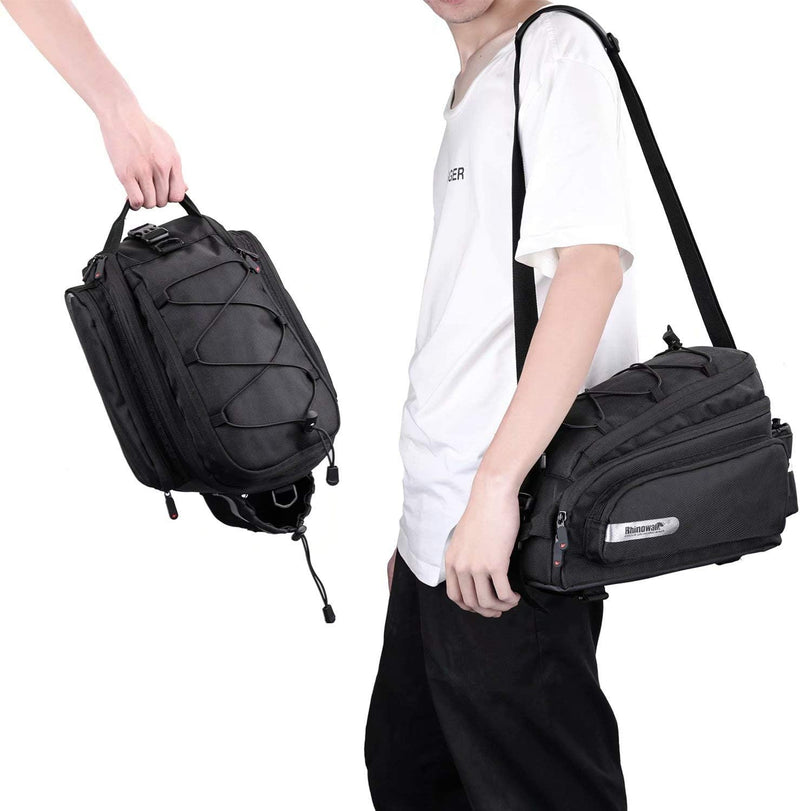 Rhinowalk Fahrrad Gepäckträgertasche 12L Rücksitz Tasche Hinterradtasche Pannier Fahrradtasche Umhän