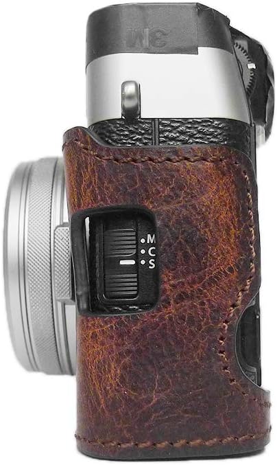 MUZIRI KINOKOO Echtleder Tasche für FUJI X100V Echtleder Grip Case Fujifilm X100V Bottom Case Schutz