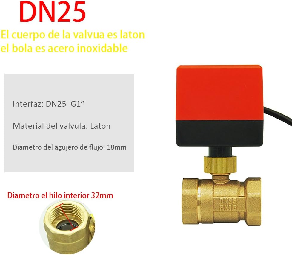 AC220V AC24V DC12V 2-Wege-Motorventil - 2-Wege-Motorkugelventil DN15 DN20 DN25 DN32 DN40 DN50. AC220