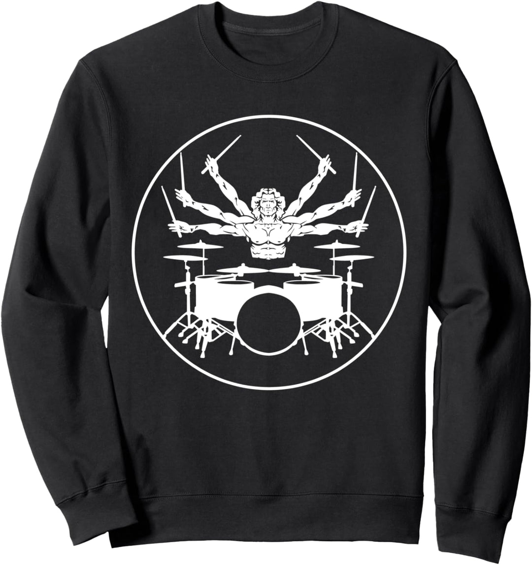 Schlagzeuger mit 6 Armen - Schlagzeug Drumsticks Sweatshirt