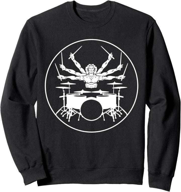 Schlagzeuger mit 6 Armen - Schlagzeug Drumsticks Sweatshirt