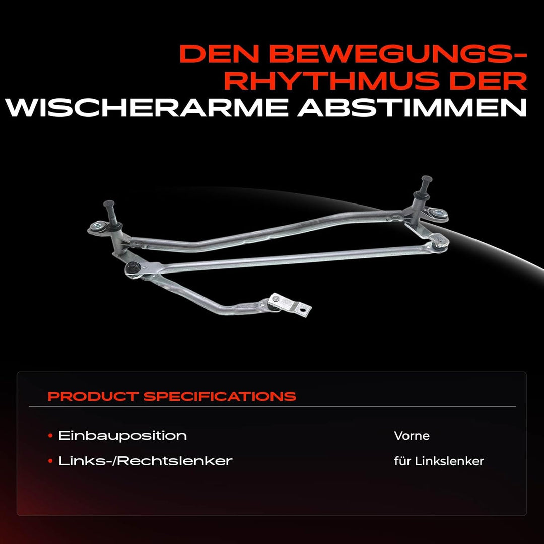 Frankberg 1x Scheibenwischer Wischergestänge ohne Motor Vorne Links oder Rechts Kompatibel mit A6 4F
