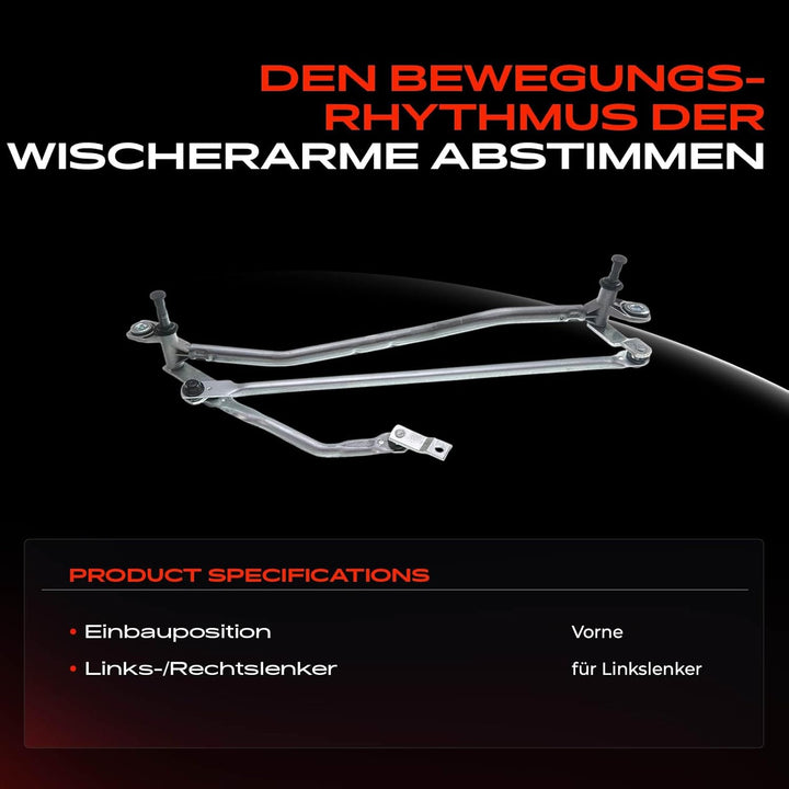 Frankberg 1x Scheibenwischer Wischergestänge ohne Motor Vorne Links oder Rechts Kompatibel mit A6 4F