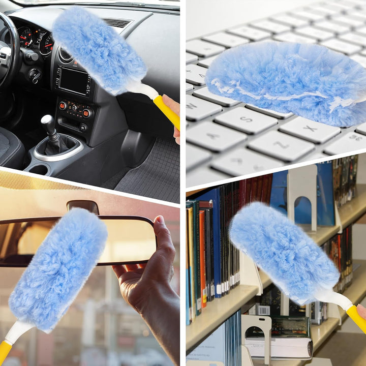 30 Stück Staubmagnet Nachfüllpack mit 2 Handgriffen, Staubwedel Set, Duster für Tierhaare, Staub und