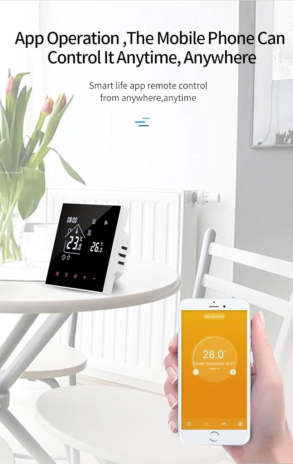 RKHK M4 Thermostat-Smart Wi-Fi Raumthermostat für Wasser, Fussbodenheizung, Digitale Heizungsthermos