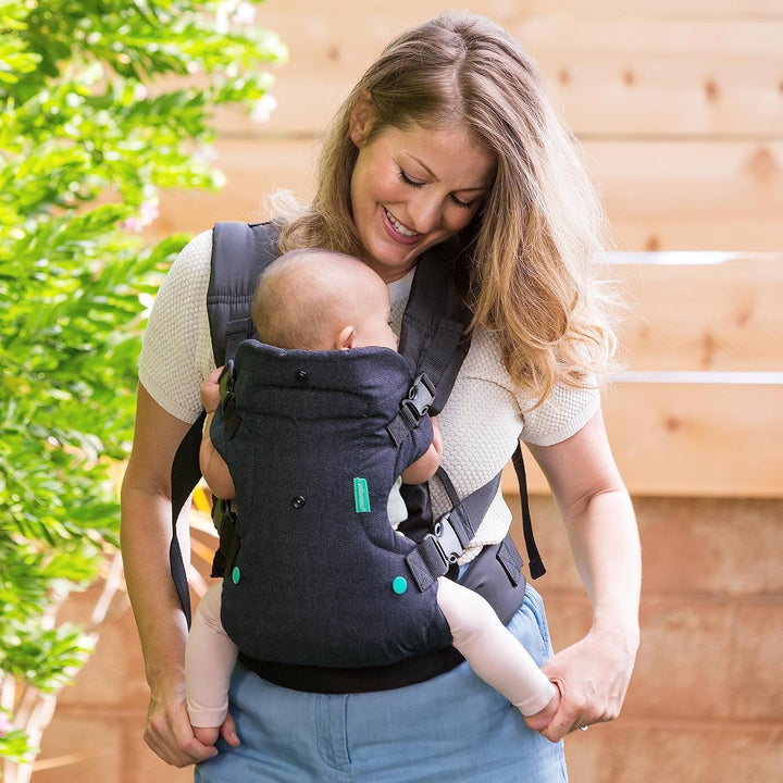 Infantino Flip 4-in-1 Trage mit waschbarem Lätzchen - Ergonomisch, umwandelbar, mit dem Gesicht nach