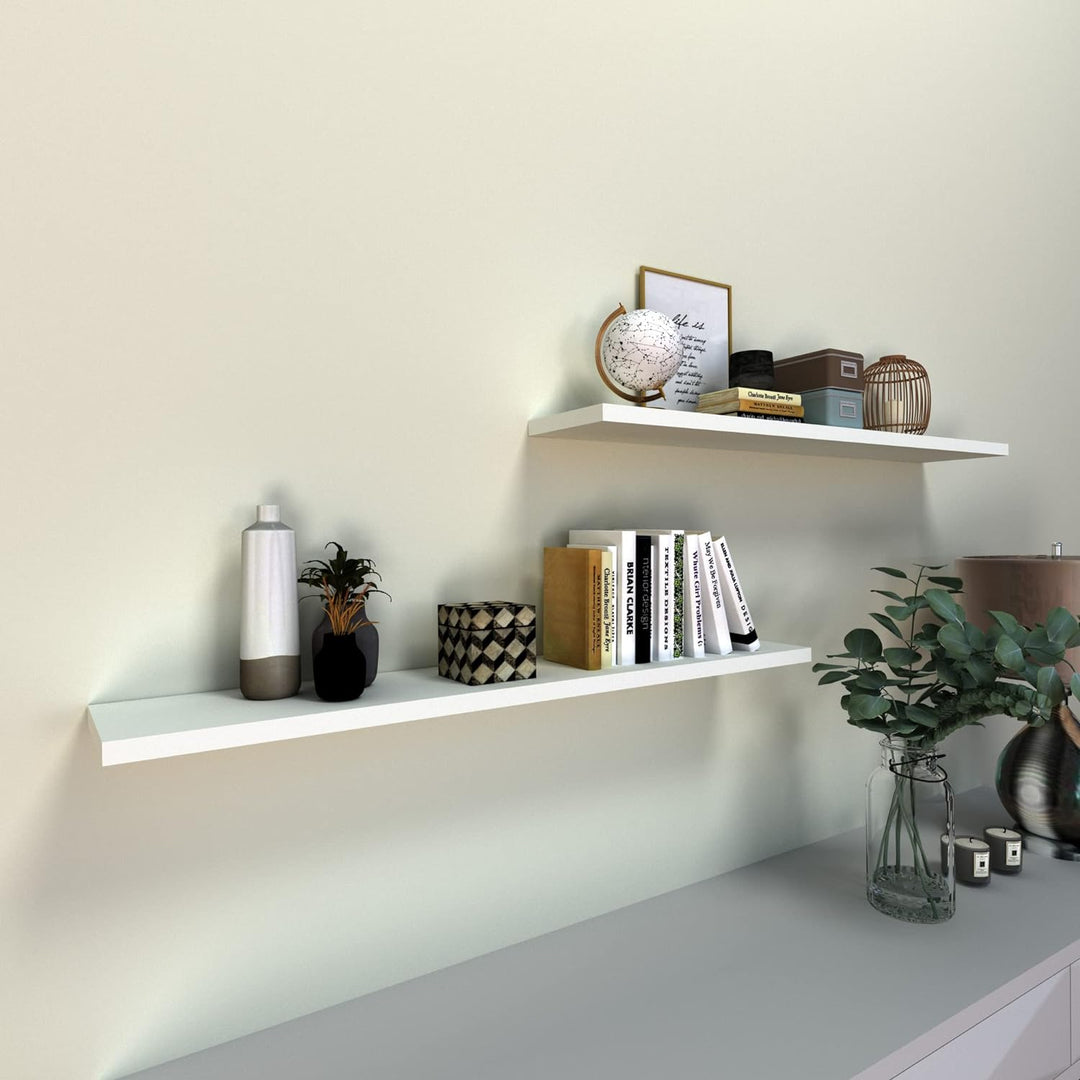Henor Wandregal FSC® Holzwandregal 110 x 20 x 2.5 cm. Laden Sie 25 kg. Weiss 110 Weiss, P-20 Cm., 11