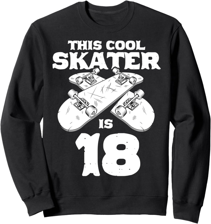18. Geburtstag Geschenk Jungs Kinder Skater Skateboard Fan Sweatshirt